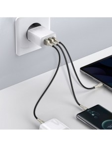 Baseus Kompakt snabbladdare 2x USB / USB Typ C 30W 3A Strömförsörjning Snabbladdning vit (CCXJ-E02)