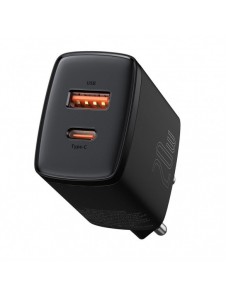 Baseus Kompakt snabbladdare USB / USB Typ C 20W 3A Power Delivery Quick Charge 3.0 svart (CCXJ-B01)