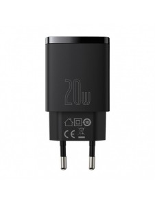 Baseus Kompakt snabbladdare USB / USB Typ C 20W 3A Power Delivery Quick Charge 3.0 svart (CCXJ-B01)
