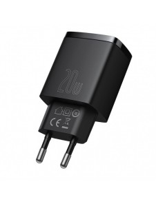 Baseus Kompakt snabbladdare USB / USB Typ C 20W 3A Power Delivery Quick Charge 3.0 svart (CCXJ-B01)