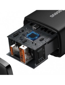 Baseus Kompakt snabbladdare USB / USB Typ C 20W 3A Power Delivery Quick Charge 3.0 svart (CCXJ-B01)