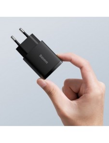 Baseus Kompakt snabbladdare USB / USB Typ C 20W 3A Power Delivery Quick Charge 3.0 svart (CCXJ-B01)