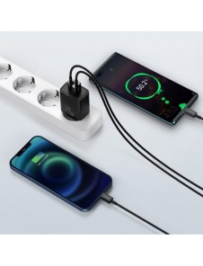 Baseus Kompakt snabbladdare USB / USB Typ C 20W 3A Power Delivery Quick Charge 3.0 svart (CCXJ-B01)