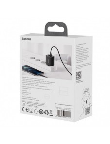 Baseus Kompakt snabbladdare USB / USB Typ C 20W 3A Power Delivery Quick Charge 3.0 svart (CCXJ-B01)