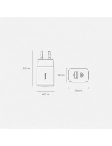 Baseus Kompakt snabbladdare USB / USB Typ C 20W 3A Power Delivery Quick Charge 3.0 svart (CCXJ-B01)