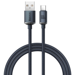 Baseus Crystal Shine Series-kabel USB-kabel för snabb laddning och dataöverföring USB Typ A - USB Typ C 100W 1,2m svart (CAJY000