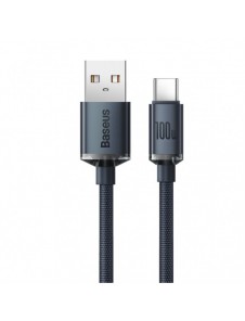 Baseus Crystal Shine Series-kabel USB-kabel för snabb laddning och dataöverföring USB Typ A - USB Typ C 100W 1,2m svart (CAJY000
