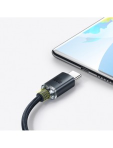 Baseus Crystal Shine Series-kabel USB-kabel för snabb laddning och dataöverföring USB Typ A - USB Typ C 100W 1,2m svart (CAJY000