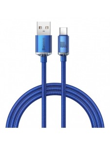 Baseus Crystal Shine Series-kabel USB-kabel för snabb laddning och dataöverföring USB Typ A - USB Typ C 100W 1,2m blå (CAJY00040