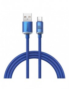 Baseus Crystal Shine Series-kabel USB-kabel för snabb laddning och dataöverföring USB Typ A - USB Typ C 100W 1,2m blå (CAJY00040