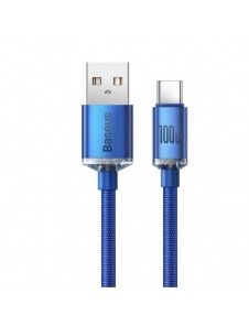 Baseus Crystal Shine Series-kabel USB-kabel för snabb laddning och dataöverföring USB Typ A - USB Typ C 100W 1,2m blå (CAJY00040