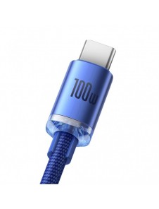 Baseus Crystal Shine Series-kabel USB-kabel för snabb laddning och dataöverföring USB Typ A - USB Typ C 100W 1,2m blå (CAJY00040