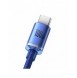 Baseus Crystal Shine Series-kabel USB-kabel för snabb laddning och dataöverföring USB Typ A - USB Typ C 100W 1,2m blå (CAJY00040