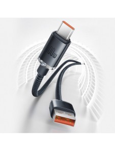 Baseus Crystal Shine Series-kabel USB-kabel för snabb laddning och dataöverföring USB Typ A - USB Typ C 100W 1,2m blå (CAJY00040
