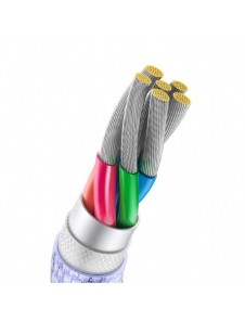 Baseus Crystal Shine Series-kabel USB-kabel för snabb laddning och dataöverföring USB Typ A - USB Typ C 100W 1,2m lila (CAJY0004