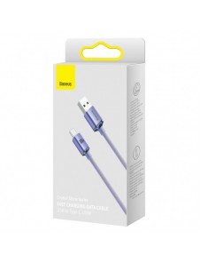 Baseus Crystal Shine Series-kabel USB-kabel för snabb laddning och dataöverföring USB Typ A - USB Typ C 100W 1,2m lila (CAJY0004