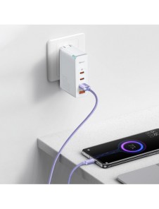 Baseus Crystal Shine Series-kabel USB-kabel för snabb laddning och dataöverföring USB Typ A - USB Typ C 100W 1,2m lila (CAJY0004