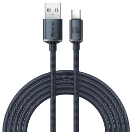 Baseus Crystal Shine Series-kabel USB-kabel för snabb laddning och dataöverföring USB Typ A - USB Typ C 100W 2m svart (CAJY00050