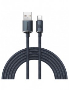 Baseus Crystal Shine Series-kabel USB-kabel för snabb laddning och dataöverföring USB Typ A - USB Typ C 100W 2m svart (CAJY00050