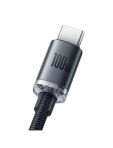 Baseus Crystal Shine Series-kabel USB-kabel för snabb laddning och dataöverföring USB Typ A - USB Typ C 100W 2m svart (CAJY00050