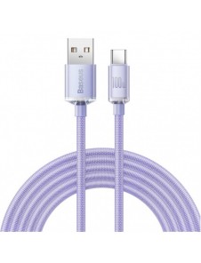 Baseus Crystal Shine Series-kabel USB-kabel för snabb laddning och dataöverföring USB Typ A - USB Typ C 100W 2m lila (CAJY000505