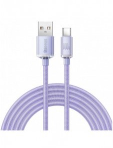 Baseus Crystal Shine Series-kabel USB-kabel för snabb laddning och dataöverföring USB Typ A - USB Typ C 100W 2m lila (CAJY000505
