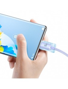 Baseus Crystal Shine Series-kabel USB-kabel för snabb laddning och dataöverföring USB Typ A - USB Typ C 100W 2m lila (CAJY000505