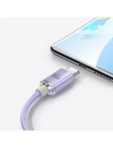Baseus Crystal Shine Series-kabel USB-kabel för snabb laddning och dataöverföring USB Typ A - USB Typ C 100W 2m lila (CAJY000505