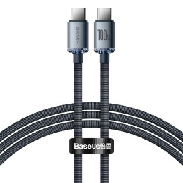 Baseus Crystal Shine Series-kabel USB-kabel för snabb laddning och dataöverföring USB Type C - USB Type C 100W 1,2m svart (CAJY0