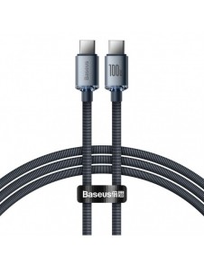 Baseus Crystal Shine Series-kabel USB-kabel för snabb laddning och dataöverföring USB Type C - USB Type C 100W 1,2m svart (CAJY0