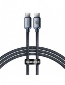 Baseus Crystal Shine Series-kabel USB-kabel för snabb laddning och dataöverföring USB Type C - USB Type C 100W 1,2m svart (CAJY0