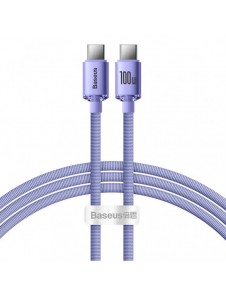 Baseus Crystal Shine Series-kabel USB-kabel för snabb laddning och dataöverföring USB Typ C - USB Typ C 100W 1,2m lila (CAJY0006