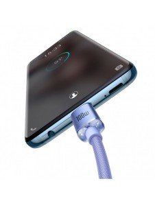Baseus Crystal Shine Series-kabel USB-kabel för snabb laddning och dataöverföring USB Typ C - USB Typ C 100W 1,2m lila (CAJY0006
