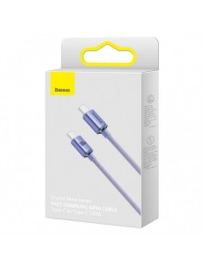 Baseus Crystal Shine Series-kabel USB-kabel för snabb laddning och dataöverföring USB Typ C - USB Typ C 100W 1,2m lila (CAJY0006