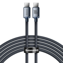 Baseus Crystal Shine Series-kabel USB-kabel för snabb laddning och dataöverföring USB Typ C - USB Typ C 100W 2m svart (CAJY00070