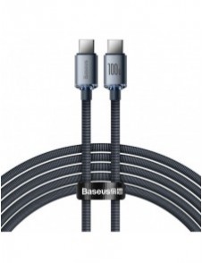 Baseus Crystal Shine Series-kabel USB-kabel för snabb laddning och dataöverföring USB Typ C - USB Typ C 100W 2m svart (CAJY00070