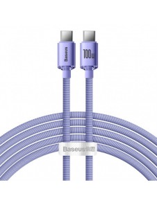 Baseus Crystal Shine Series-kabel USB-kabel för snabb laddning och dataöverföring USB Typ C - USB Typ C 100W 2m lila (CAJY000705