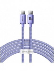 Baseus Crystal Shine Series-kabel USB-kabel för snabb laddning och dataöverföring USB Typ C - USB Typ C 100W 2m lila (CAJY000705