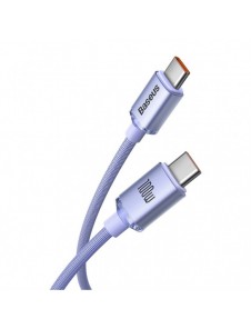 Baseus Crystal Shine Series-kabel USB-kabel för snabb laddning och dataöverföring USB Typ C - USB Typ C 100W 2m lila (CAJY000705