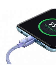 Baseus Crystal Shine Series-kabel USB-kabel för snabb laddning och dataöverföring USB Typ C - USB Typ C 100W 2m lila (CAJY000705