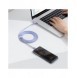 Baseus Crystal Shine Series-kabel USB-kabel för snabb laddning och dataöverföring USB Typ C - USB Typ C 100W 2m lila (CAJY000705