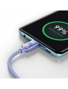 Baseus Crystal Shine Series-kabel USB-kabel för snabb laddning och dataöverföring USB Typ C - USB Typ C 100W 2m lila (CAJY000705