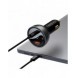 Baseus Digital Display Snabb Billaddare USB-A / USB-C PD3.1 140W svart + USB-C-kabel Baseus Superior Series 5A 240W 1m svart (CG