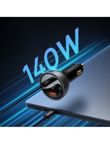 Baseus Digital Display Snabb Billaddare USB-A / USB-C PD3.1 140W svart + USB-C-kabel Baseus Superior Series 5A 240W 1m svart (CG