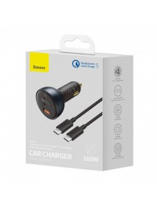 Baseus snabb billaddare USB / USB Typ C 160W PPS Quick Charge 5 PD grå (TZCCZM-0G)