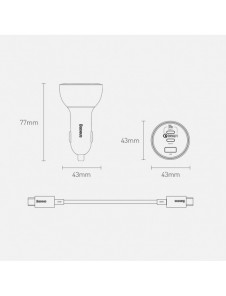 Baseus snabb billaddare USB / USB Typ C 160W PPS Quick Charge 5 PD grå (TZCCZM-0G)