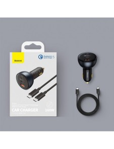 Baseus snabb billaddare USB / USB Typ C 160W PPS Quick Charge 5 PD grå (TZCCZM-0G)