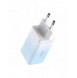 Baseus snabbladdare GaN 2 x USB Typ C / USB 65W QC PD blå (CCGP050103) + snabbladdningskabel USB Typ C 100W 1m blå