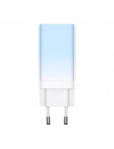 Baseus snabbladdare GaN 2 x USB Typ C / USB 65W QC PD blå (CCGP050103) + snabbladdningskabel USB Typ C 100W 1m blå