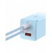 Baseus snabbladdare GaN 2 x USB Typ C / USB 65W QC PD blå (CCGP050103) + snabbladdningskabel USB Typ C 100W 1m blå